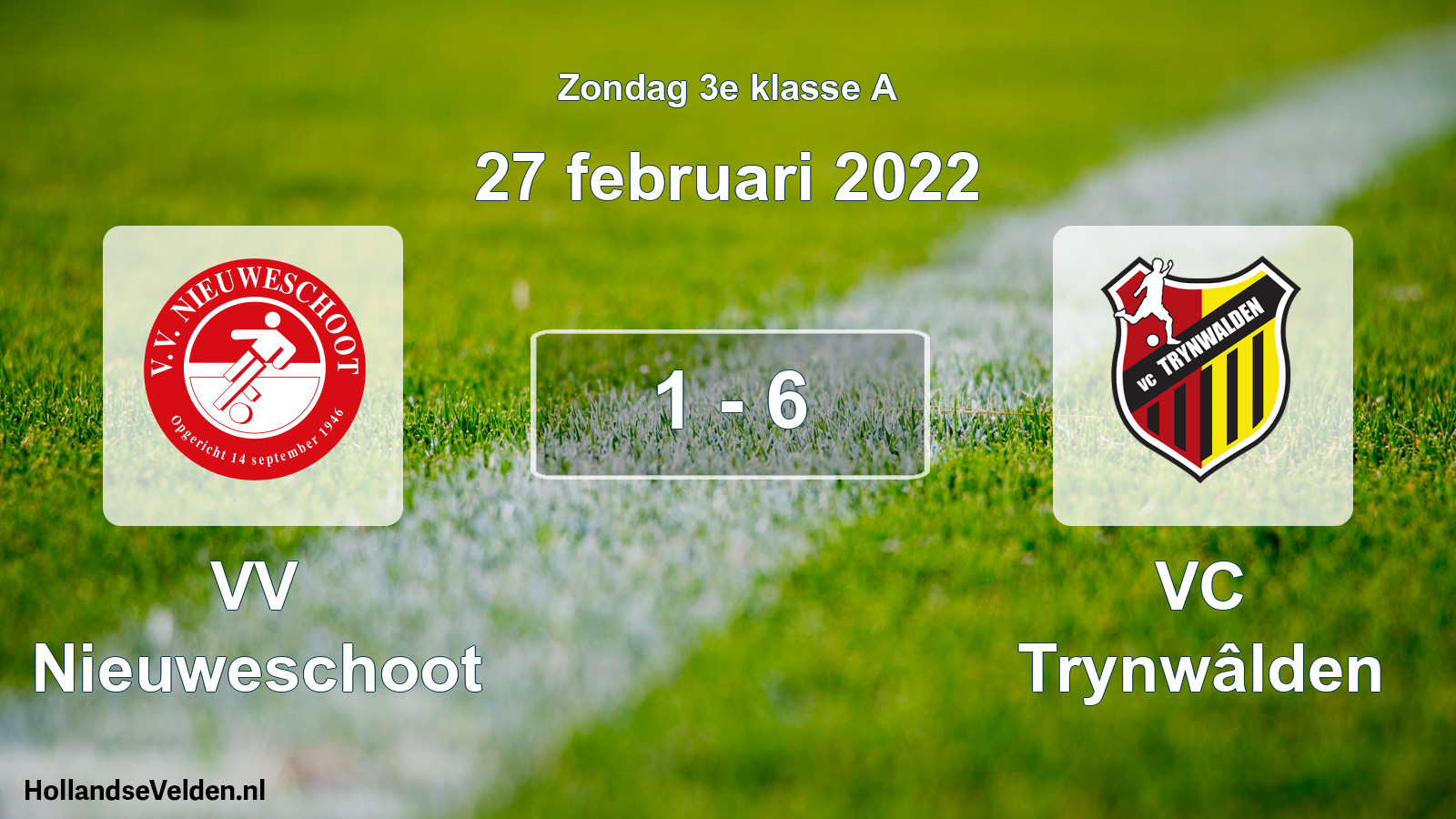 Total number of matches played: VV Nieuweschoot - VC Trynwâlden 1 - 6 (27 February 2022)