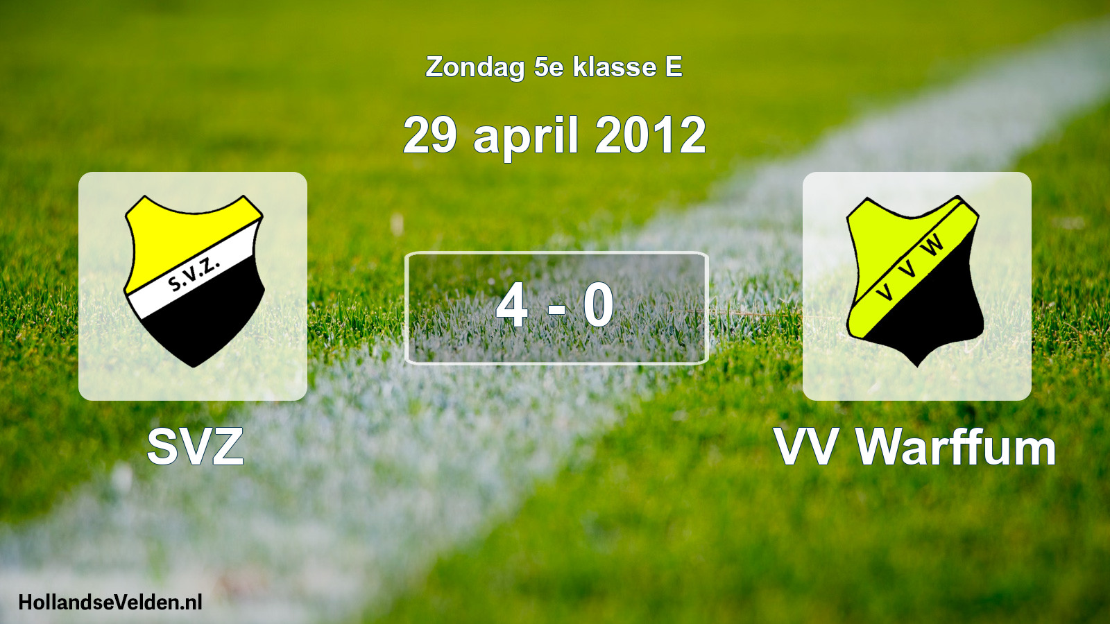 Total number of matches played: SVZ - VV Warffum 4 - 0 (29 April 2012)