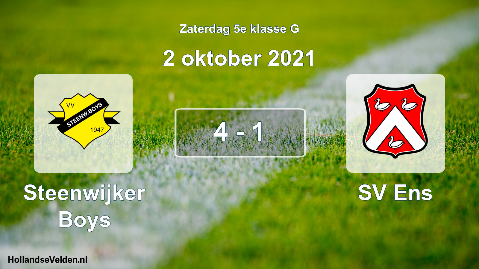 Total number of matches played: Steenwijker Boys - SV Ens 4 - 1 (2 October 2021)