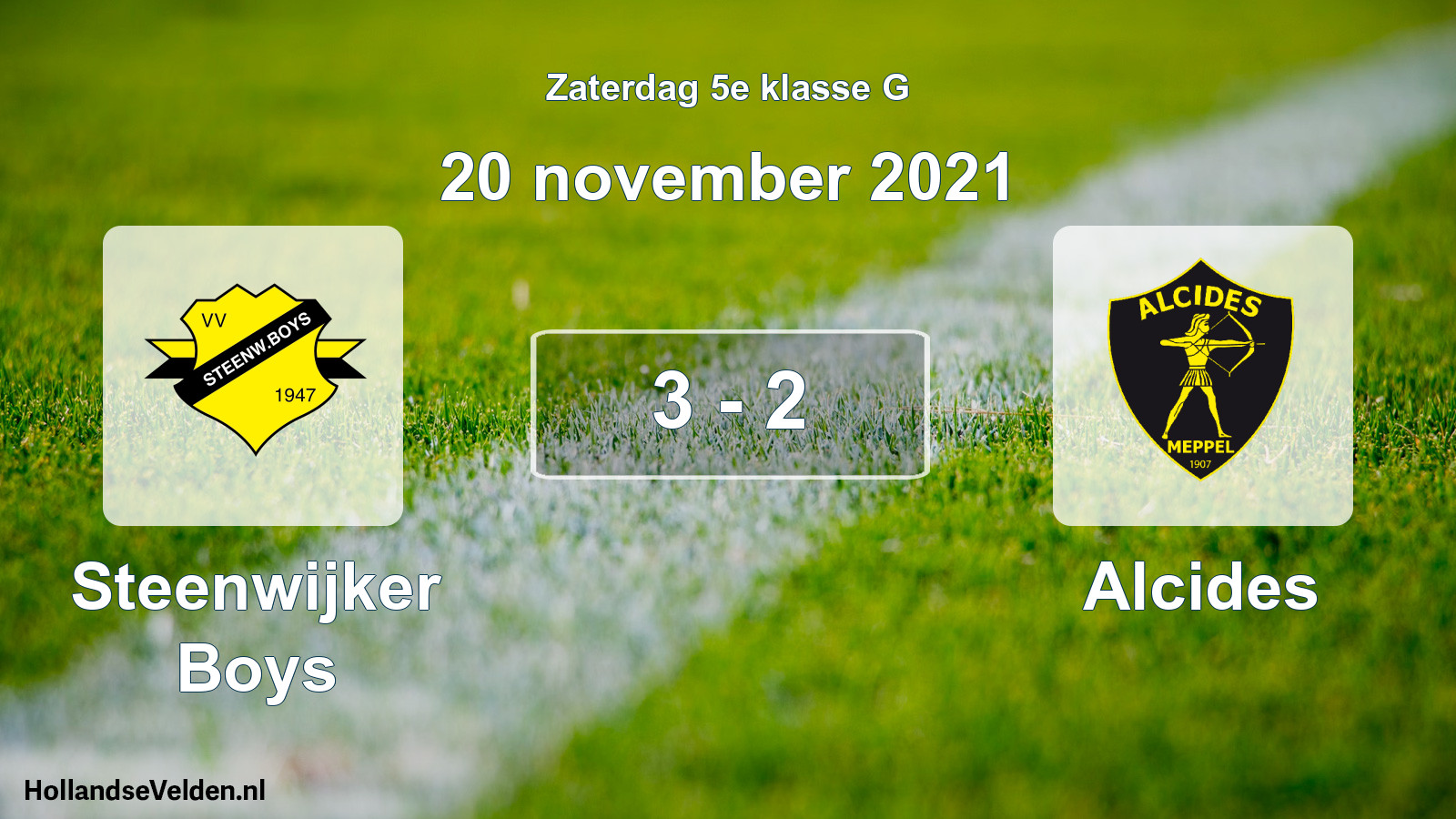 Total number of matches played: Steenwijker Boys - Alcides 3 - 2 (20 November 2021)