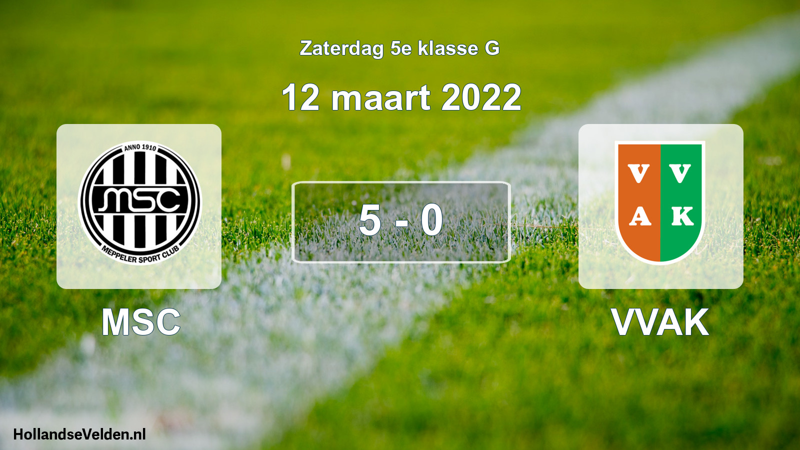 Total number of matches played: MSC - VVAK 5 - 0 (12 March 2022)