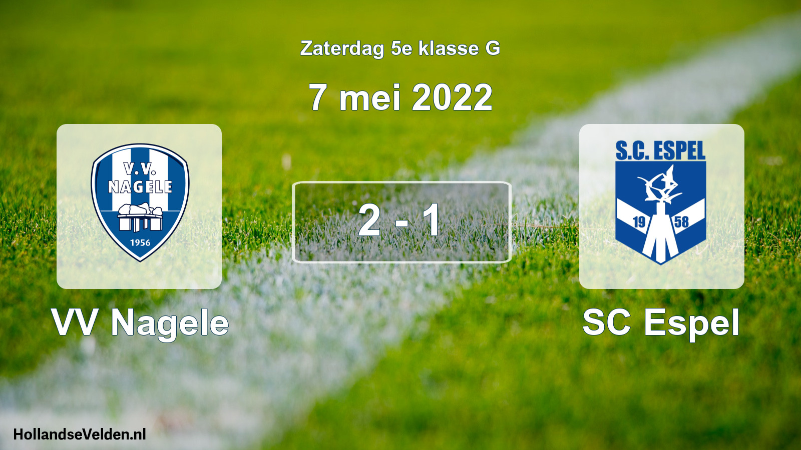 Total number of matches played: VV Nagele - SC Espel 2 - 1 (7 May 2022)