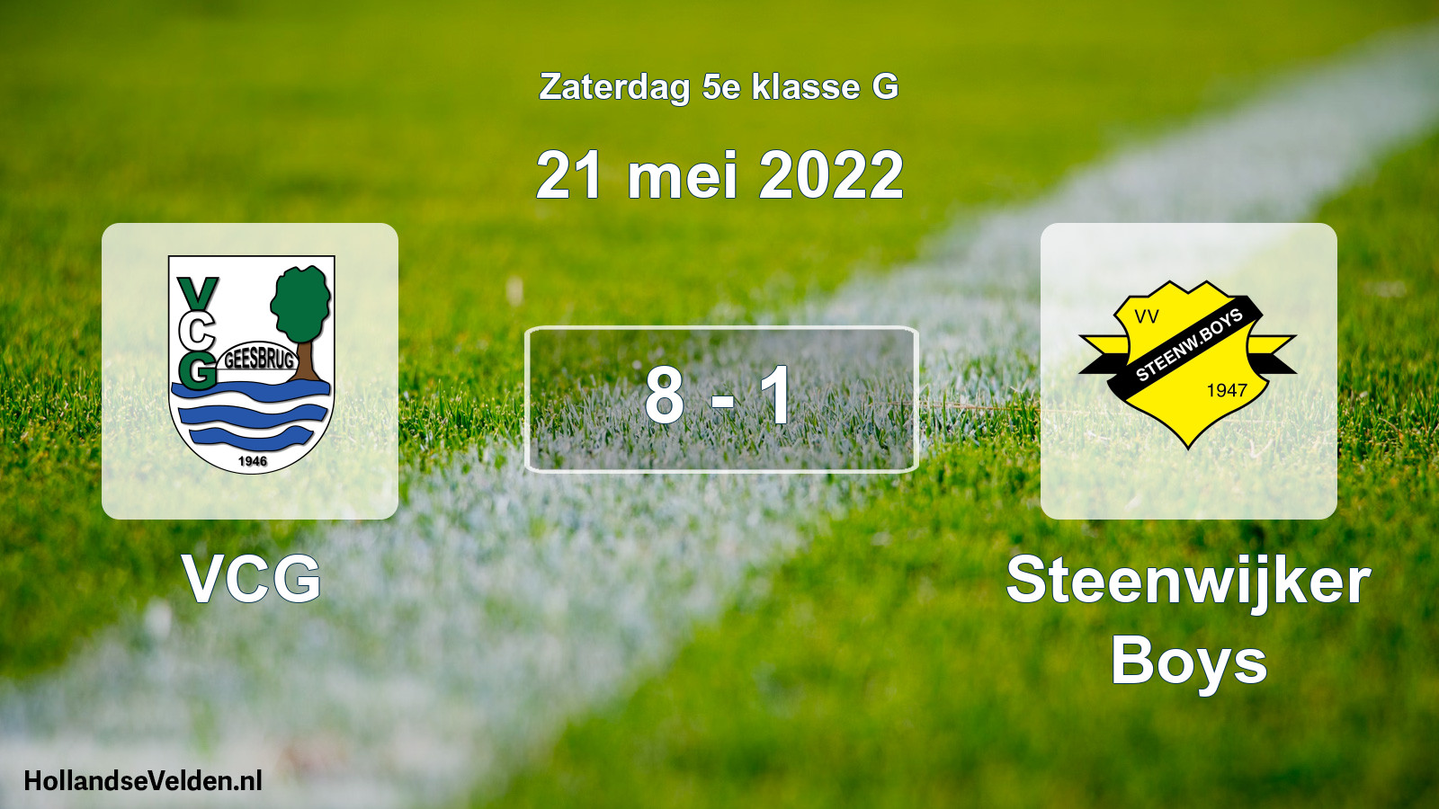 Total number of matches played: VCG - Steenwijker Boys 8 - 1 (21 May 2022)