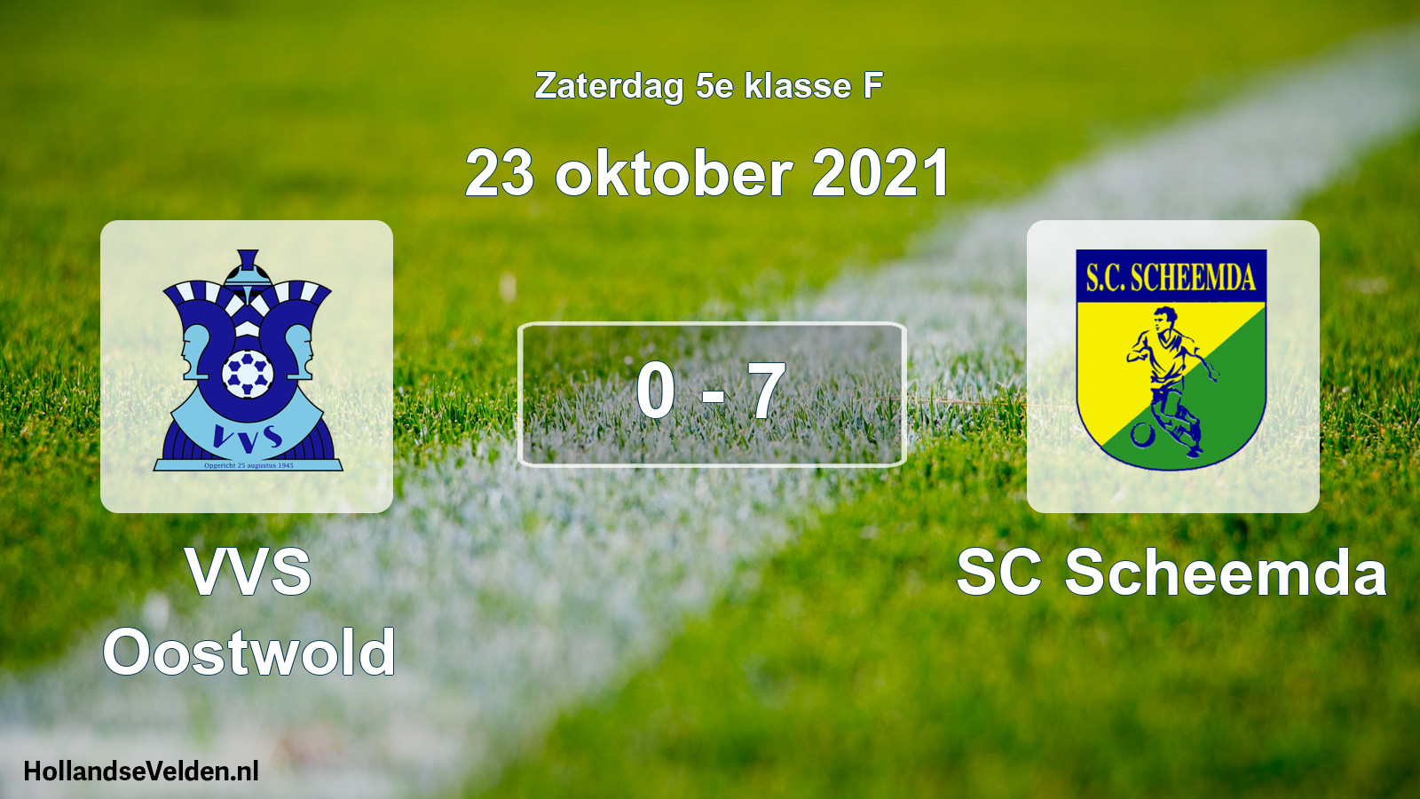Total number of matches played: VVS Oostwold - SC Scheemda 0 - 7 (23 October 2021)
