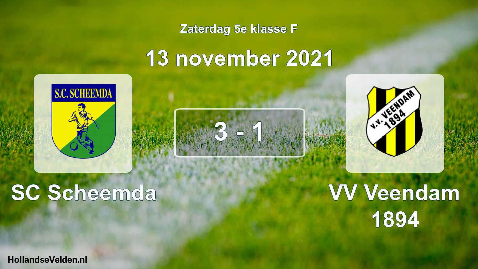 Total number of matches played: SC Scheemda - VV Veendam 1894 3 - 1 (13 November 2021)