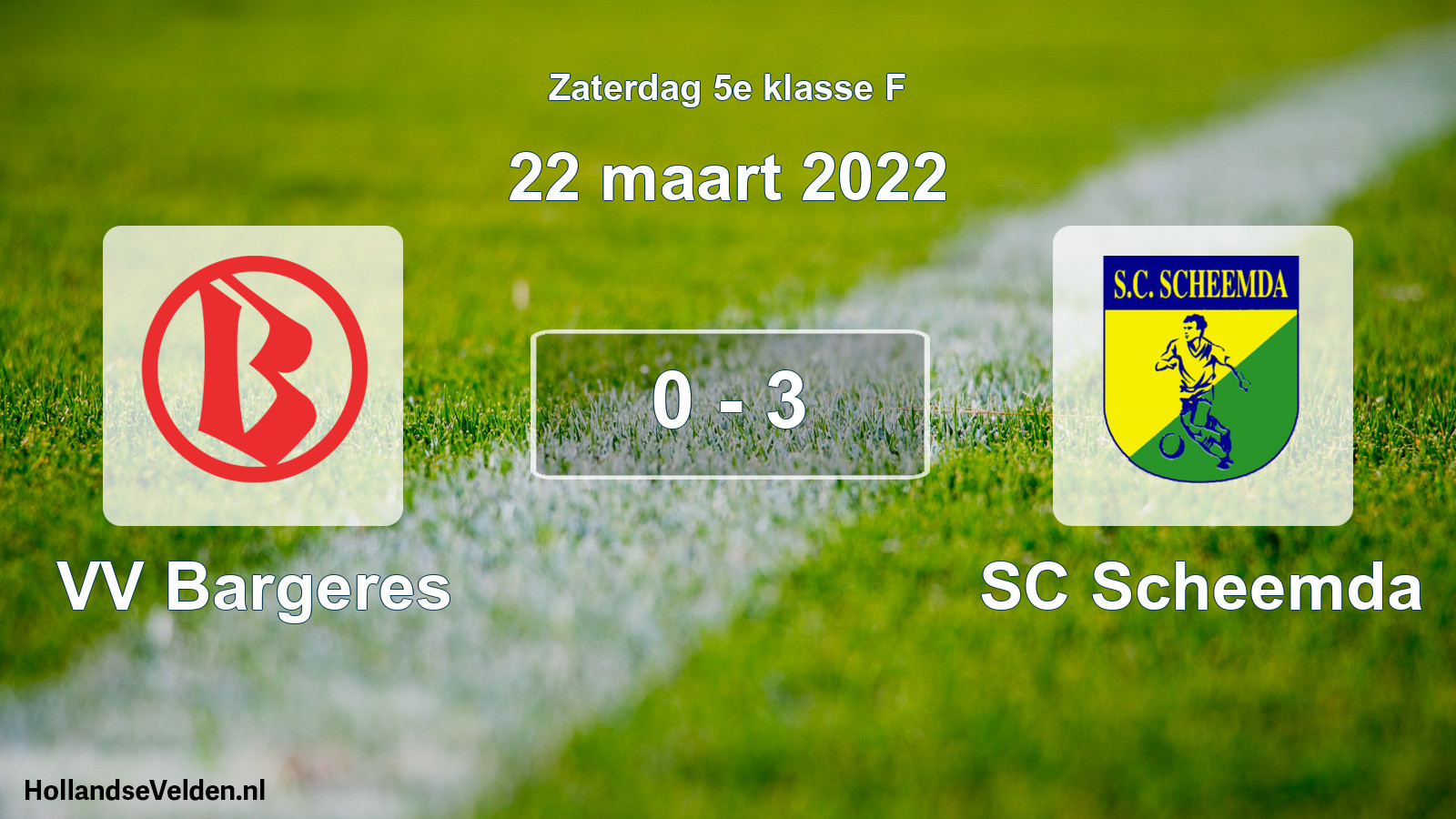 Total number of matches played: VV Bargeres - SC Scheemda 0 - 3 (22 March 2022)