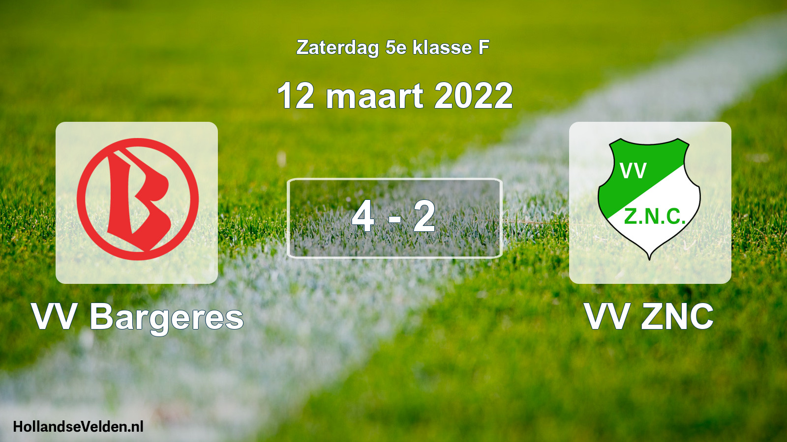 Total number of matches played: VV Bargeres - VV ZNC 4 - 2 (12 March 2022)