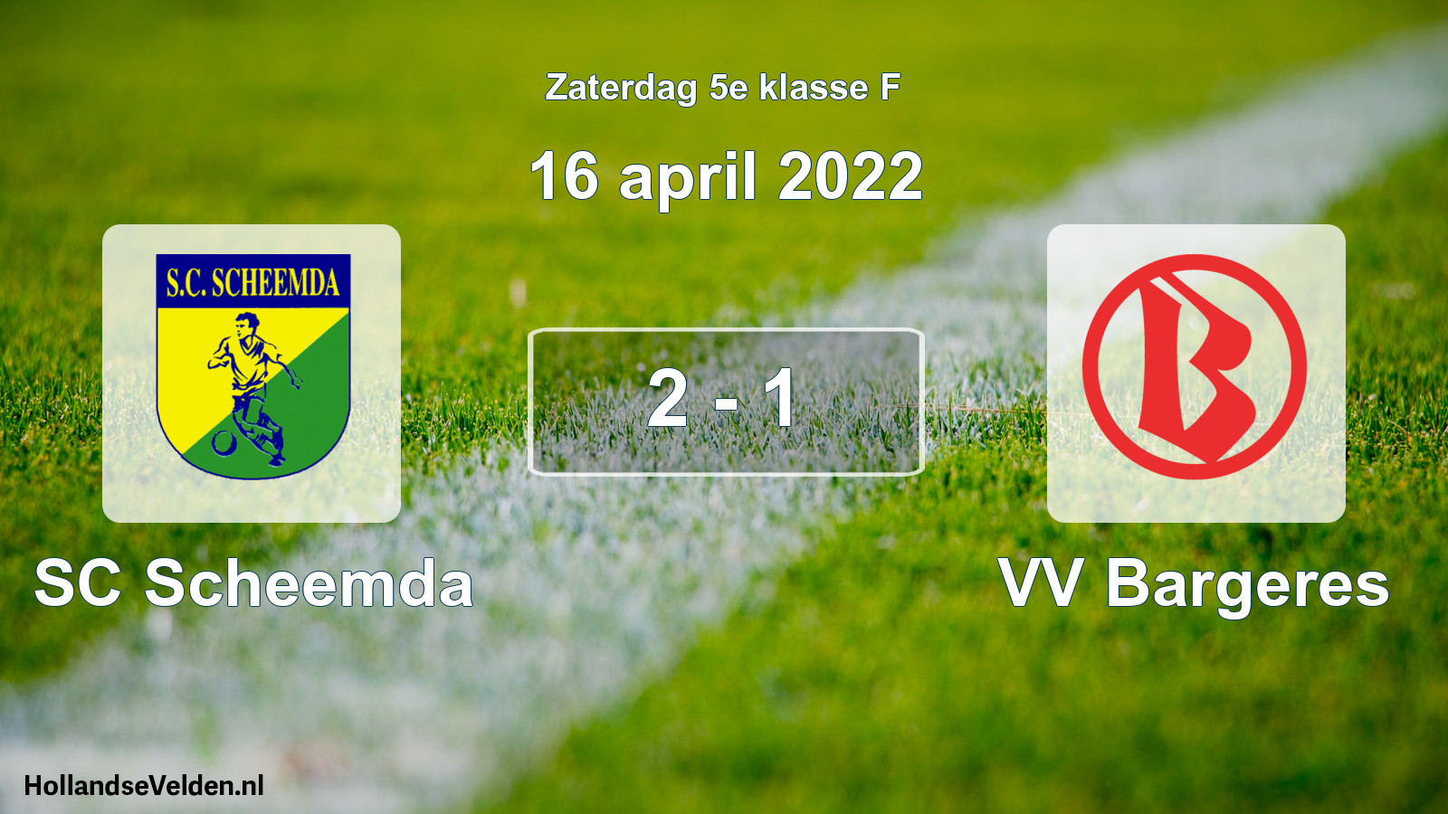 Total number of matches played: SC Scheemda - VV Bargeres 2 - 1 (16 April 2022)