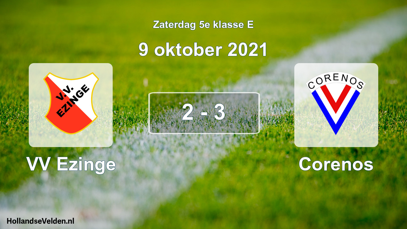 Total number of matches played: VV Ezinge - Corenos 2 - 3 (9 October 2021)