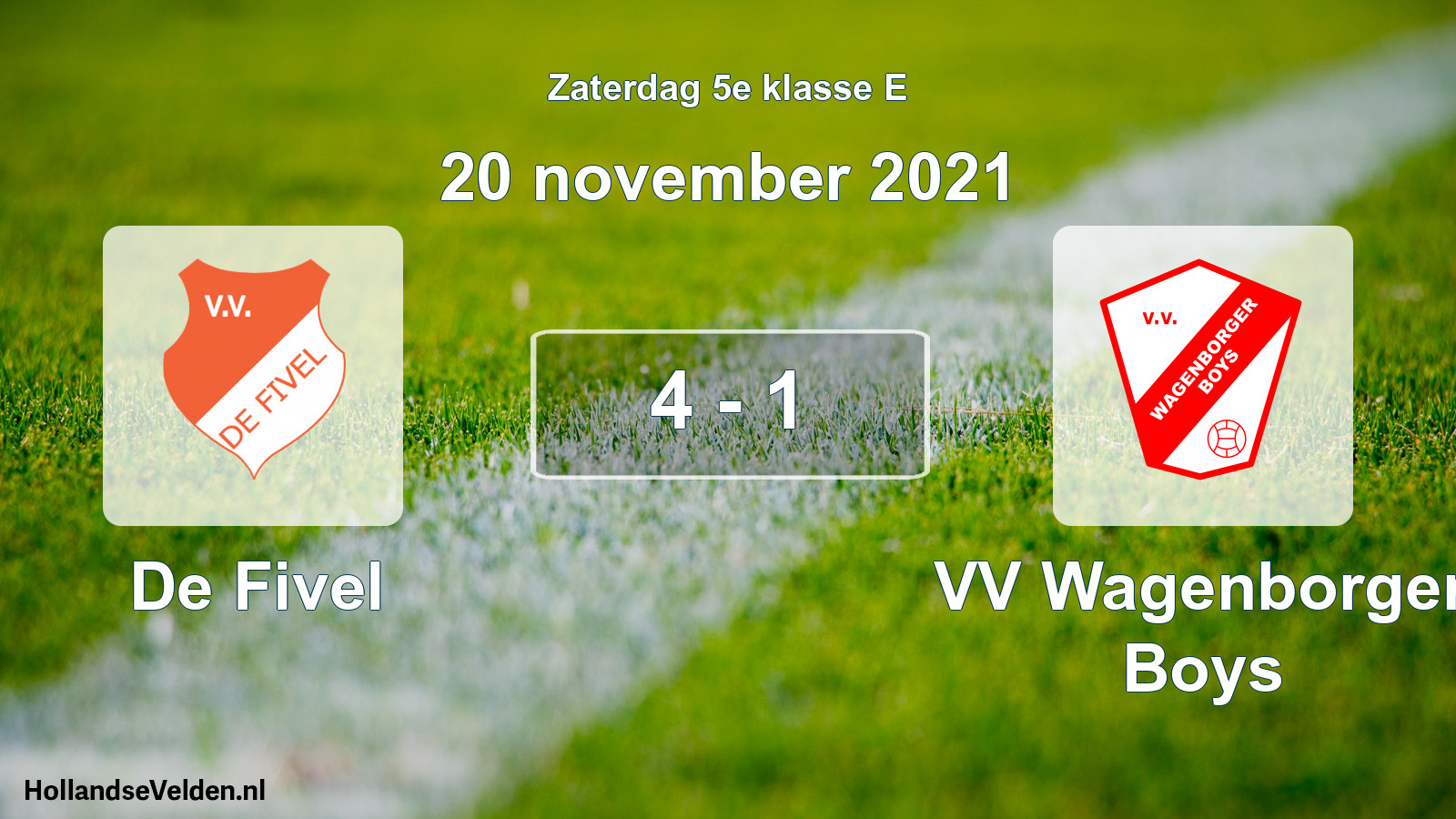 Total number of matches played: De Fivel - VV Wagenborger Boys 4 - 1 (20 November 2021)
