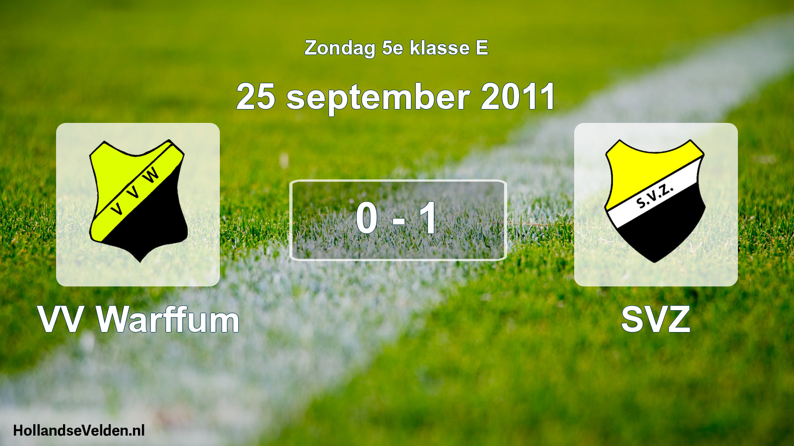 Total number of matches played: VV Warffum - SVZ 0 - 1 (25 September 2011)