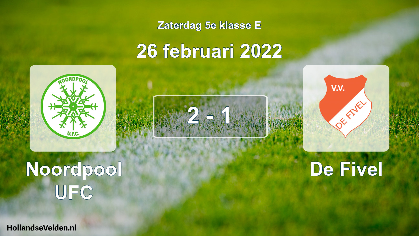 Total number of matches played: Noordpool UFC - De Fivel 2 - 1 (26 February 2022)