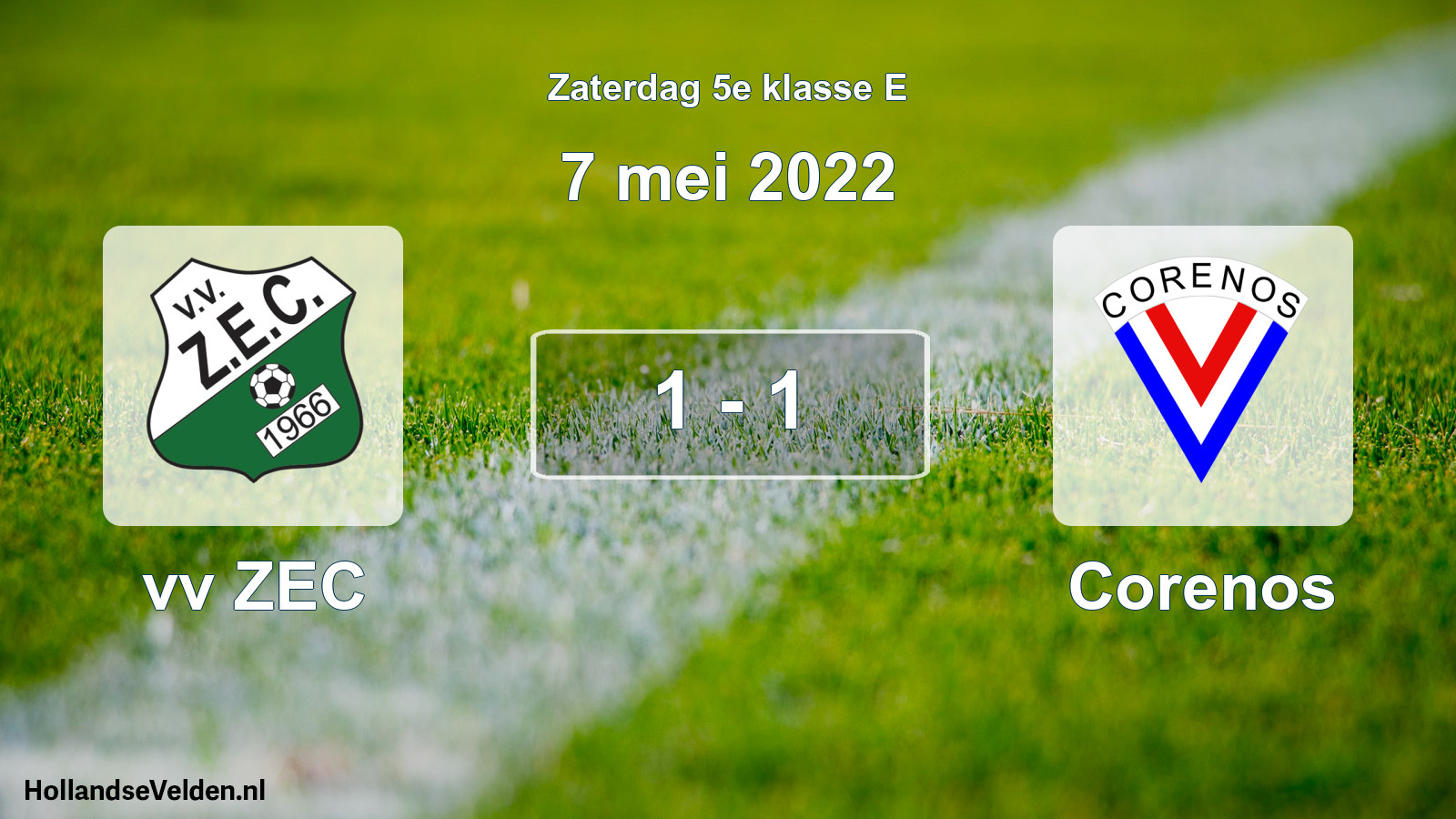 Total number of matches played: vv ZEC - Corenos 1 - 1 (7 May 2022)