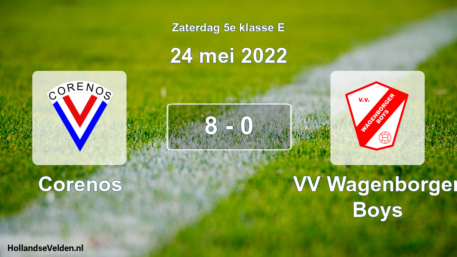 Total number of matches played: Corenos - VV Wagenborger Boys 8 - 0 (24 May 2022)