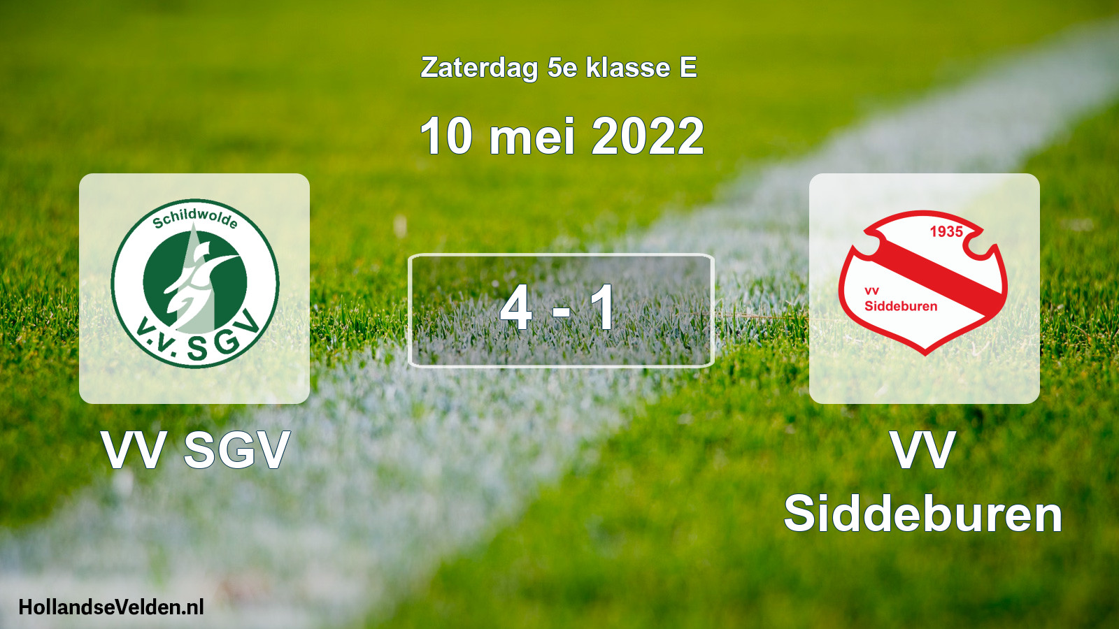 Total number of matches played: VV SGV - VV Siddeburen 4 - 1 (10 May 2022)