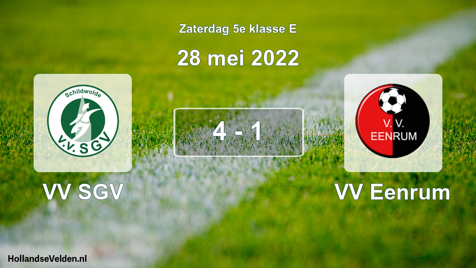 Total number of matches played: VV SGV - VV Eenrum 4 - 1 (28 May 2022)