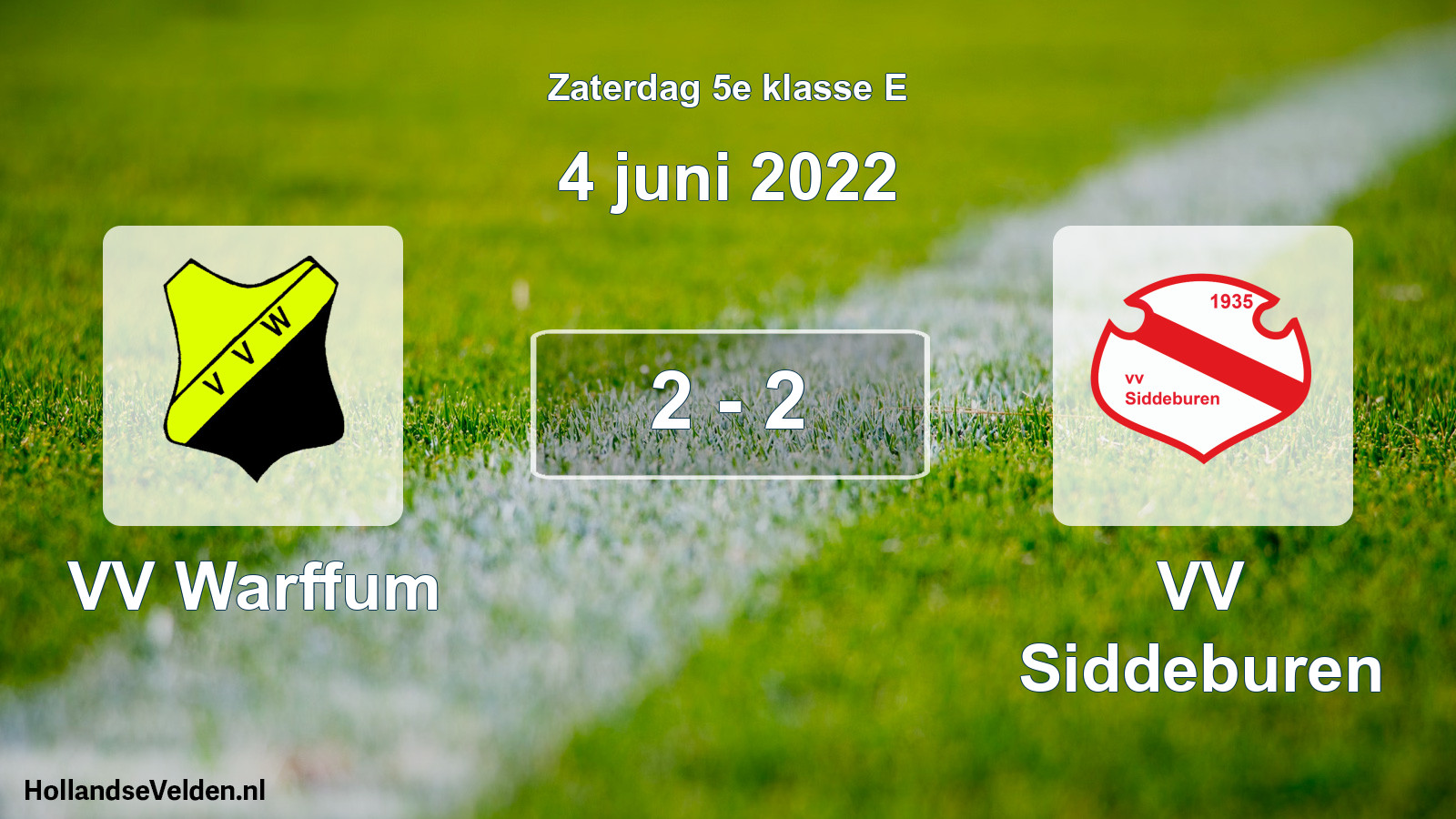 Total number of matches played: VV Warffum - VV Siddeburen 2 - 2 (4 June 2022)