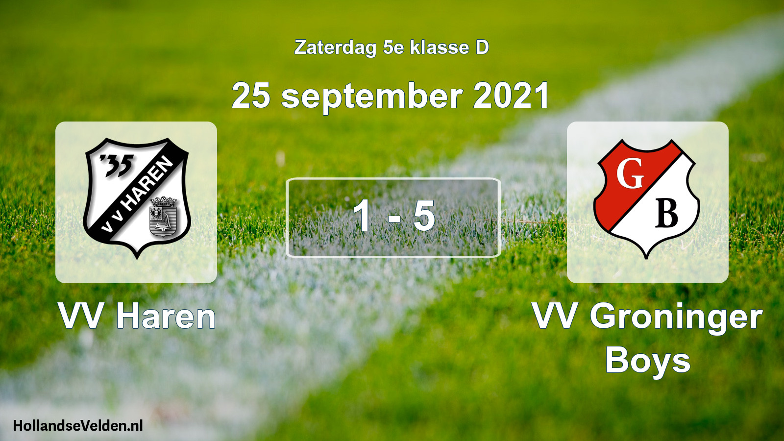 Total number of matches played: VV Haren - VV Groninger Boys 1 - 5 (25 September 2021)