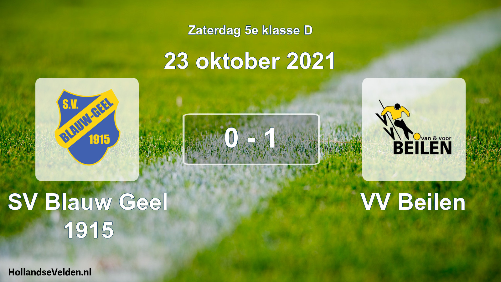 Total number of matches played: SV Blauw Geel 1915 - VV Beilen 0 - 1 (23 October 2021)