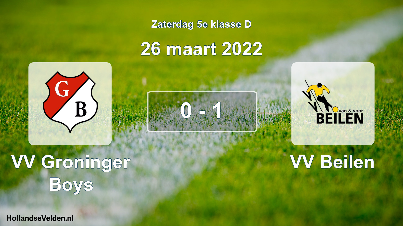 Total number of matches played: VV Groninger Boys - VV Beilen 0 - 1 (26 March 2022)