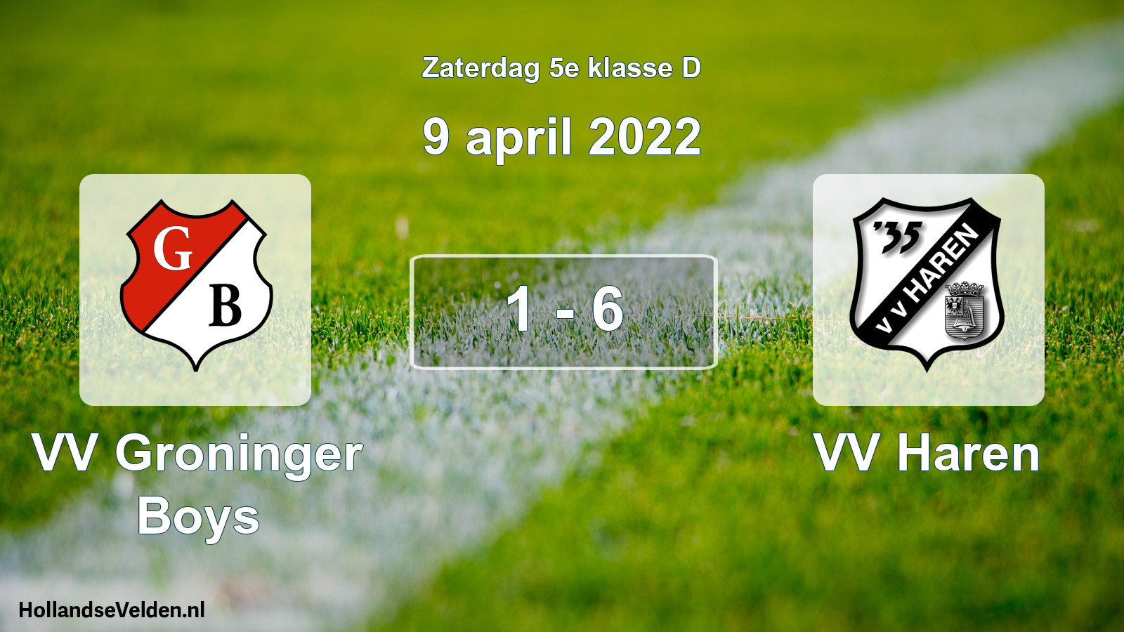 Total number of matches played: VV Groninger Boys - VV Haren 1 - 6 (9 April 2022)