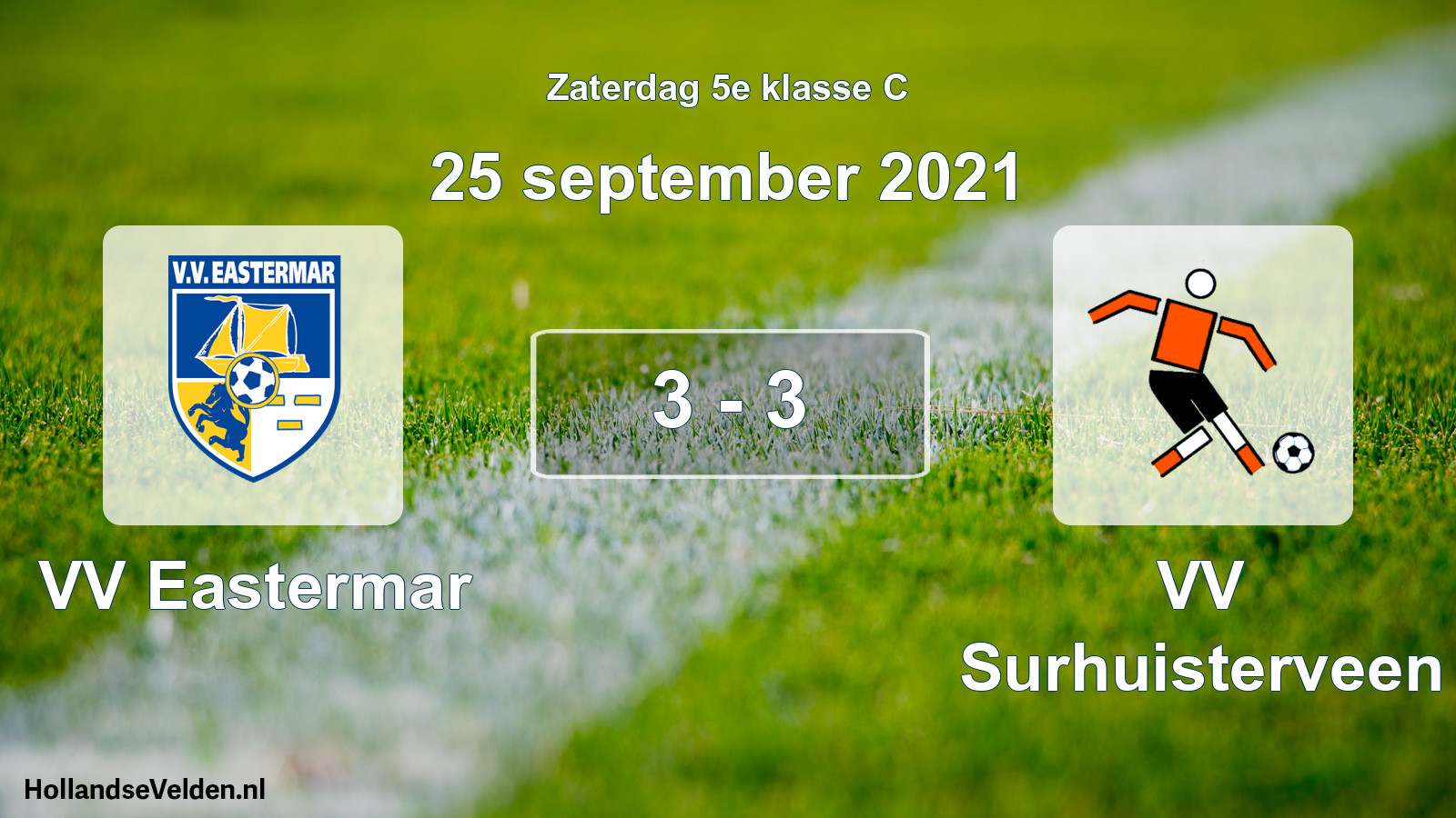Total number of matches played: VV Eastermar - VV Surhuisterveen 3 - 3 (25 September 2021)