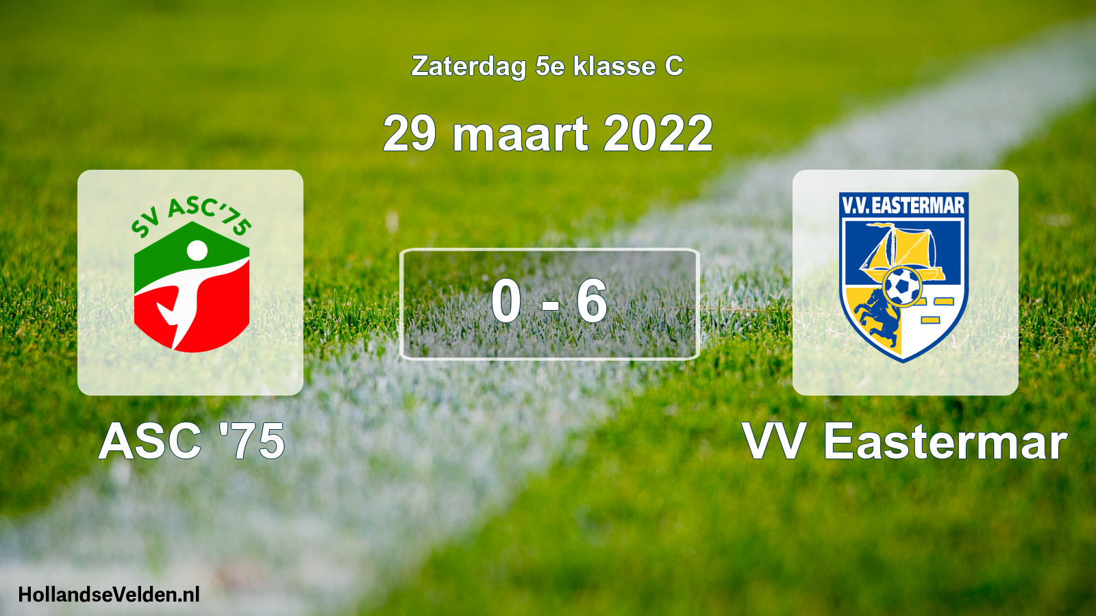 Total number of matches played: ASC '75 - VV Eastermar 0 - 6 (29 March 2022)