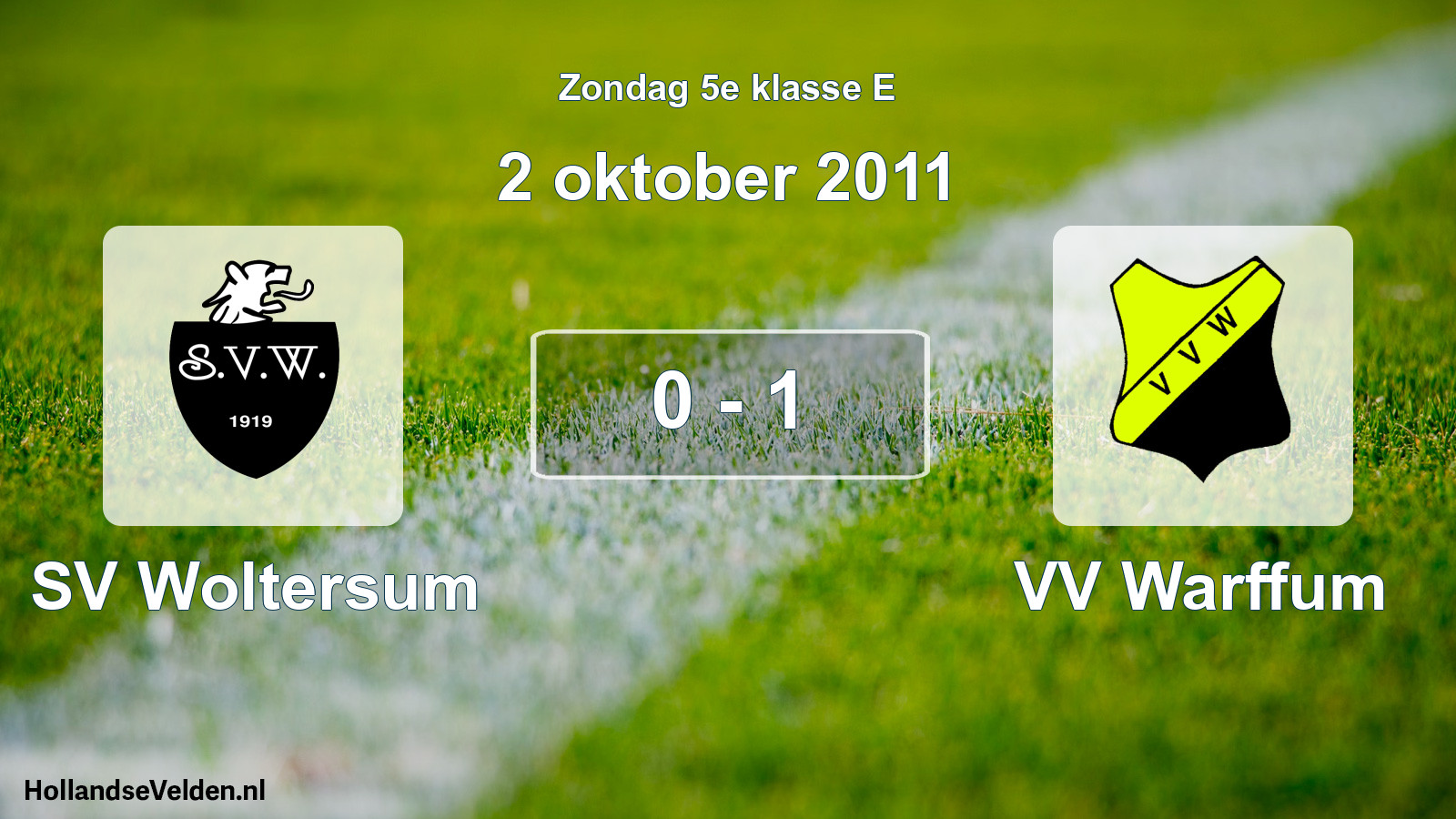 Total number of matches played: SV Woltersum - VV Warffum 0 - 1 (2 October 2011)