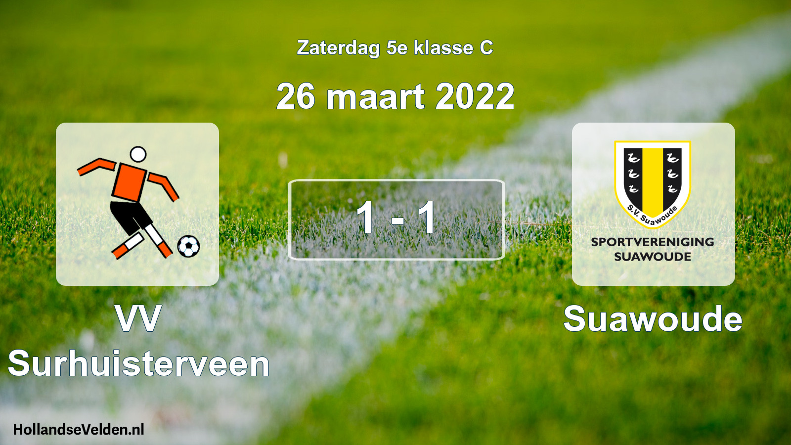 Total number of matches played: VV Surhuisterveen - Suawoude 1 - 1 (26 March 2022)