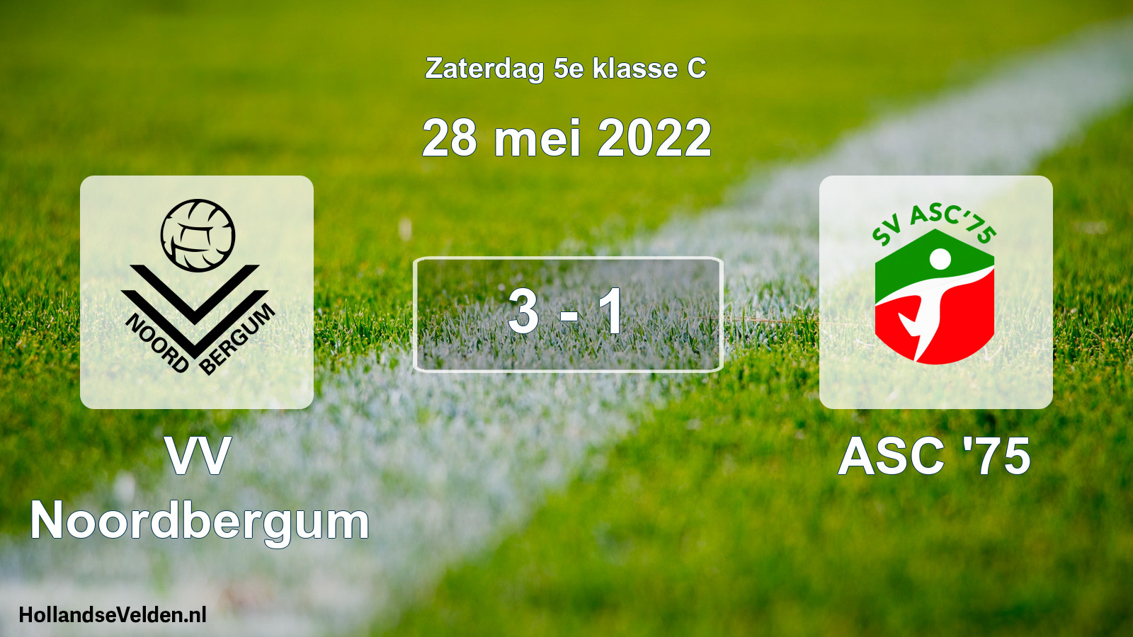 Total number of matches played: VV Noordbergum - ASC '75 3 - 1 (28 May 2022)