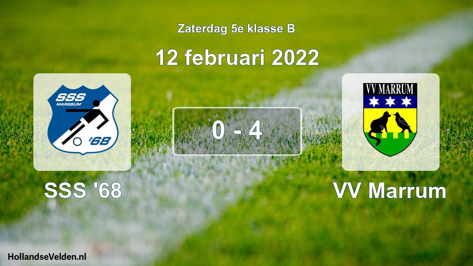 Total number of matches played: SSS '68 - VV Marrum 0 - 4 (12 February 2022)