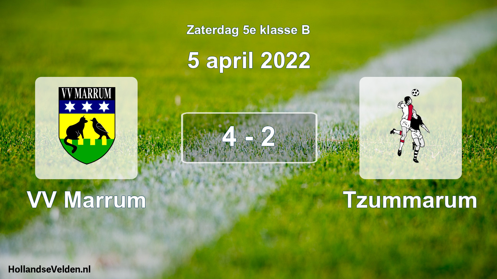Total number of matches played: VV Marrum - Tzummarum 4 - 2 (5 April 2022)