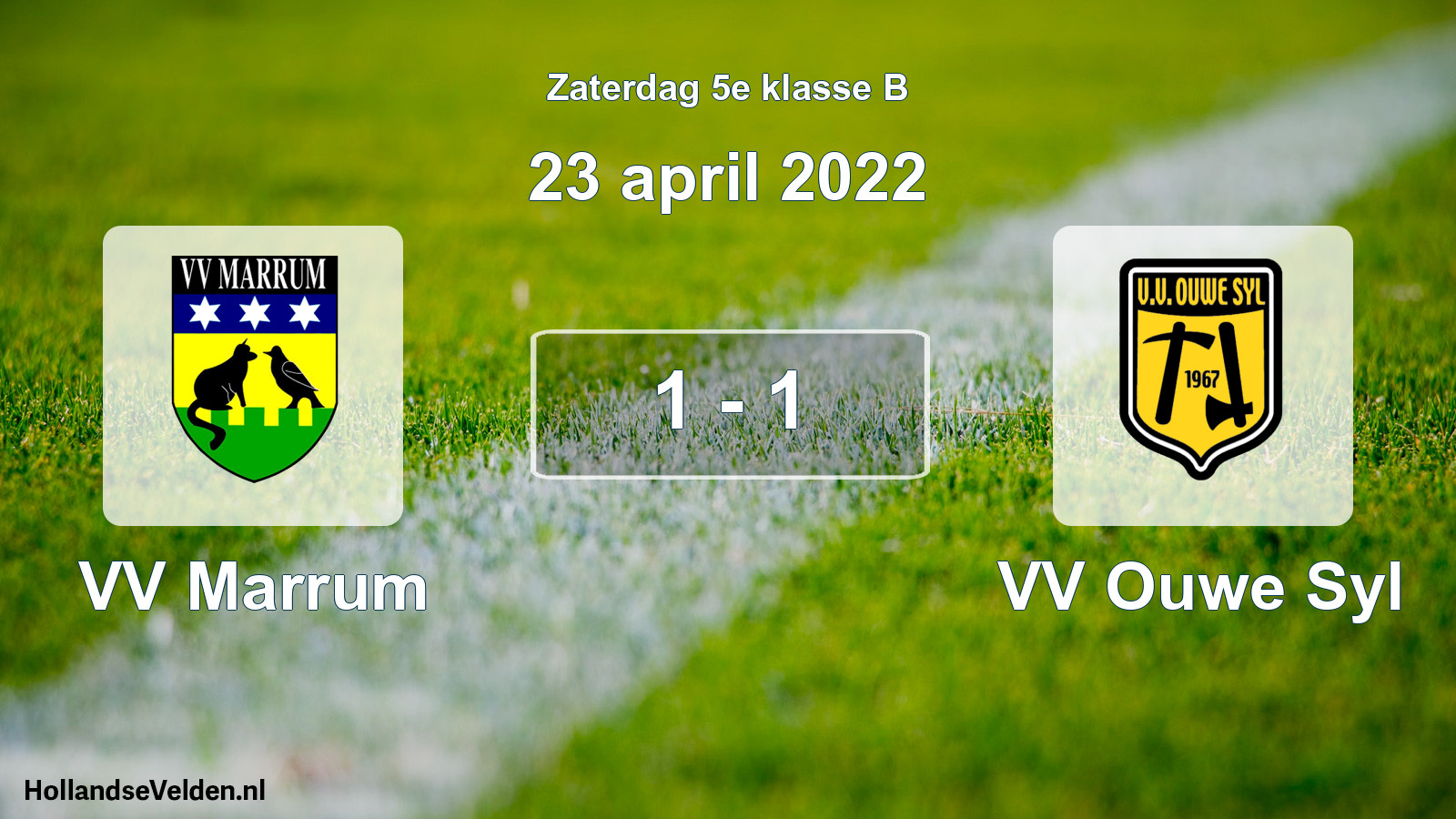 Total number of matches played: VV Marrum - VV Ouwe Syl 1 - 1 (23 April 2022)