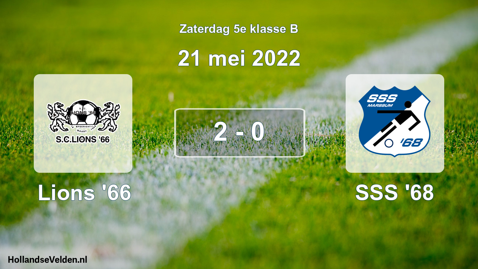Total number of matches played: Lions '66 - SSS '68 2 - 0 (21 May 2022)
