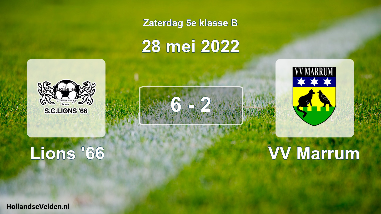 Total number of matches played: Lions '66 - VV Marrum 6 - 2 (28 May 2022)
