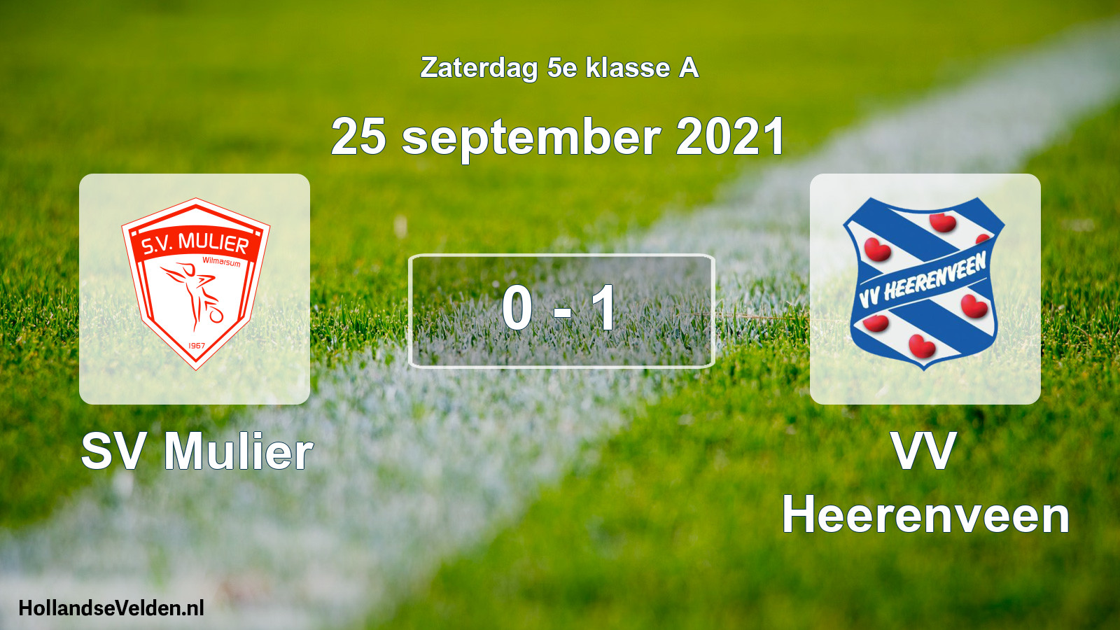 Total number of matches played: SV Mulier - VV Heerenveen 0 - 1 (25 September 2021)