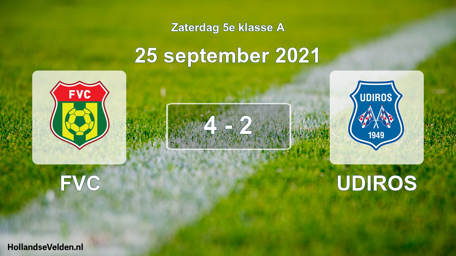 Total number of matches played: FVC - UDIROS 4 - 2 (25 September 2021)