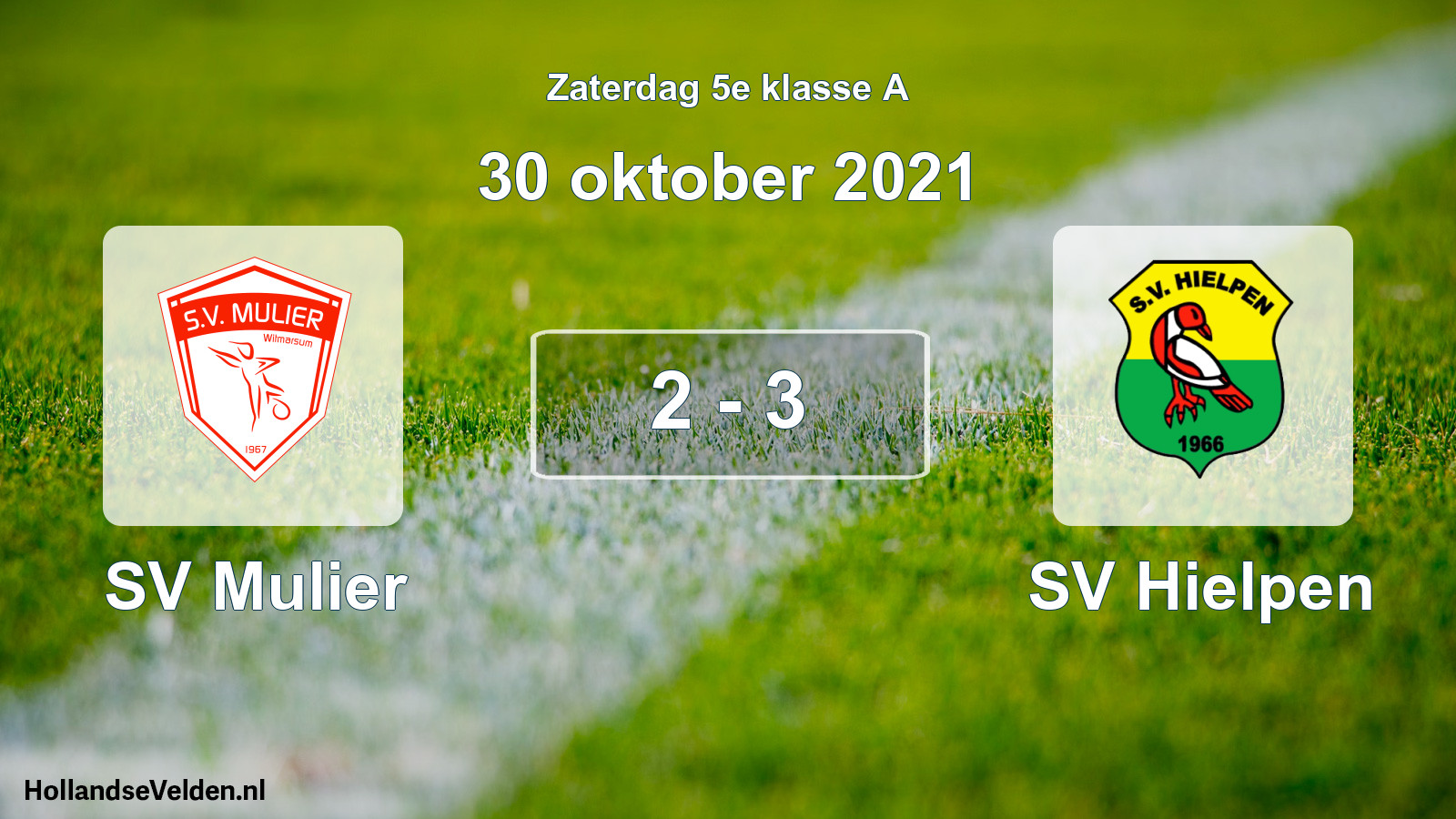Total number of matches played: SV Mulier - SV Hielpen 2 - 3 (30 October 2021)