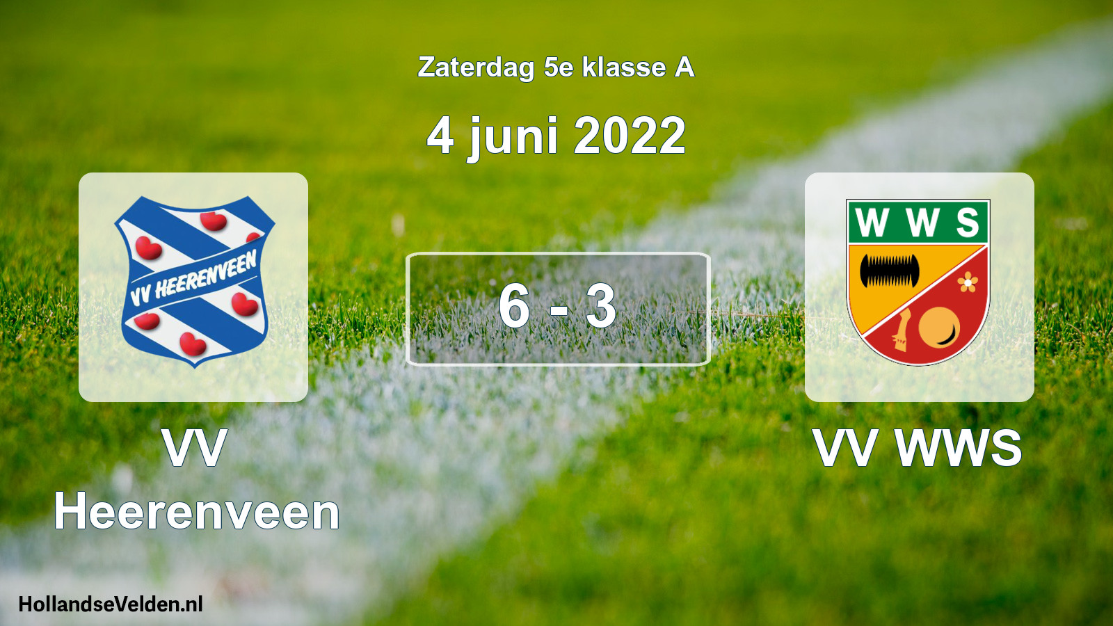 Total number of matches played: VV Heerenveen - VV WWS 6 - 3 (4 June 2022)