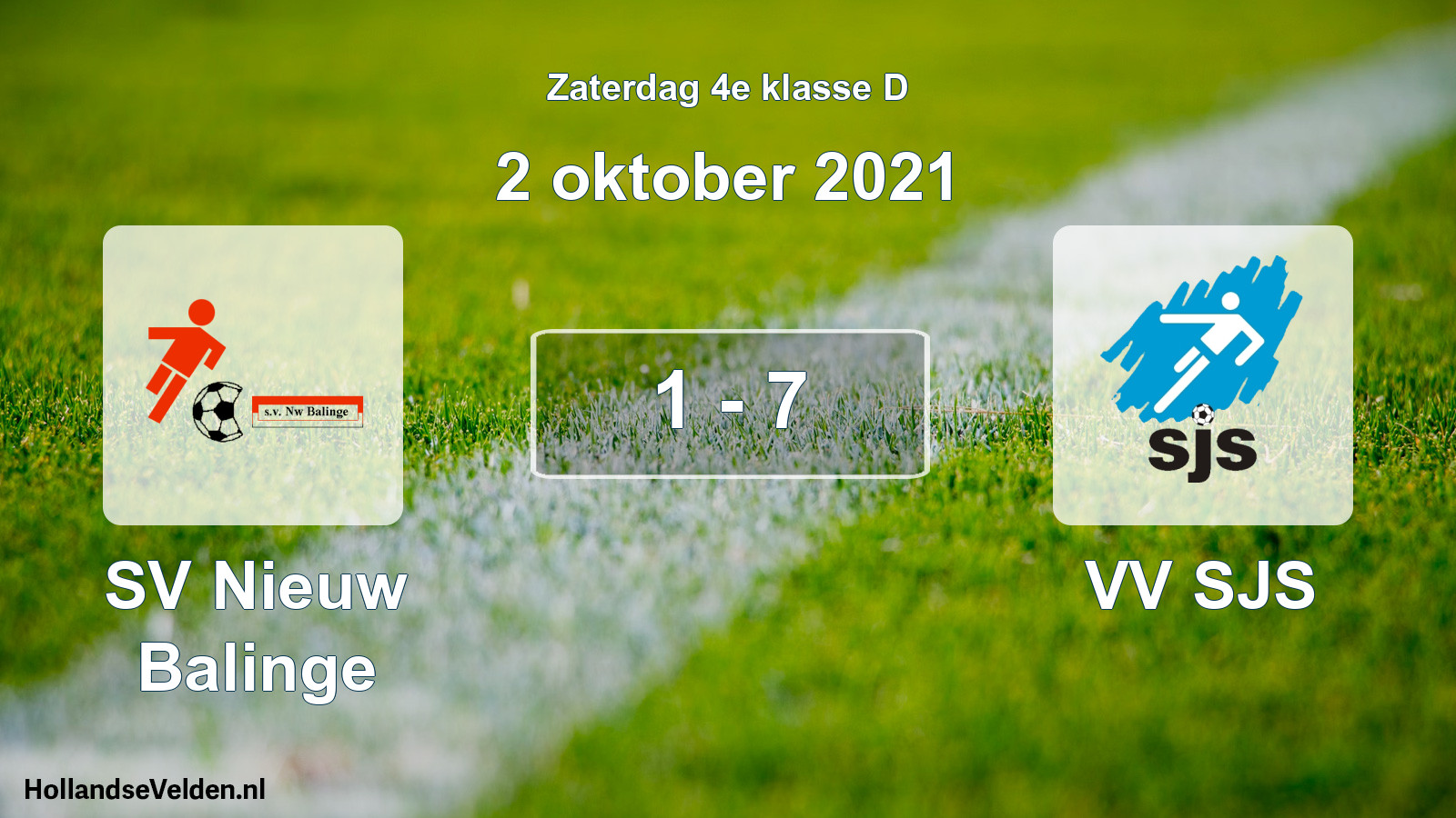 Total number of matches played: SV Nieuw Balinge - VV SJS 1 - 7 (2 October 2021)