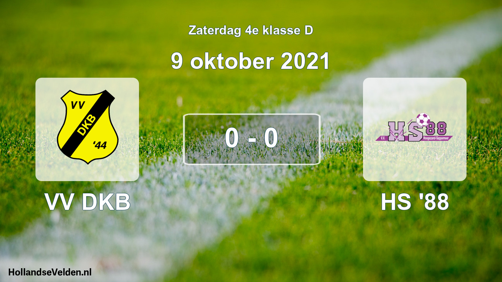 Total number of matches played: VV DKB - HS '88 0 - 0 (9 October 2021)