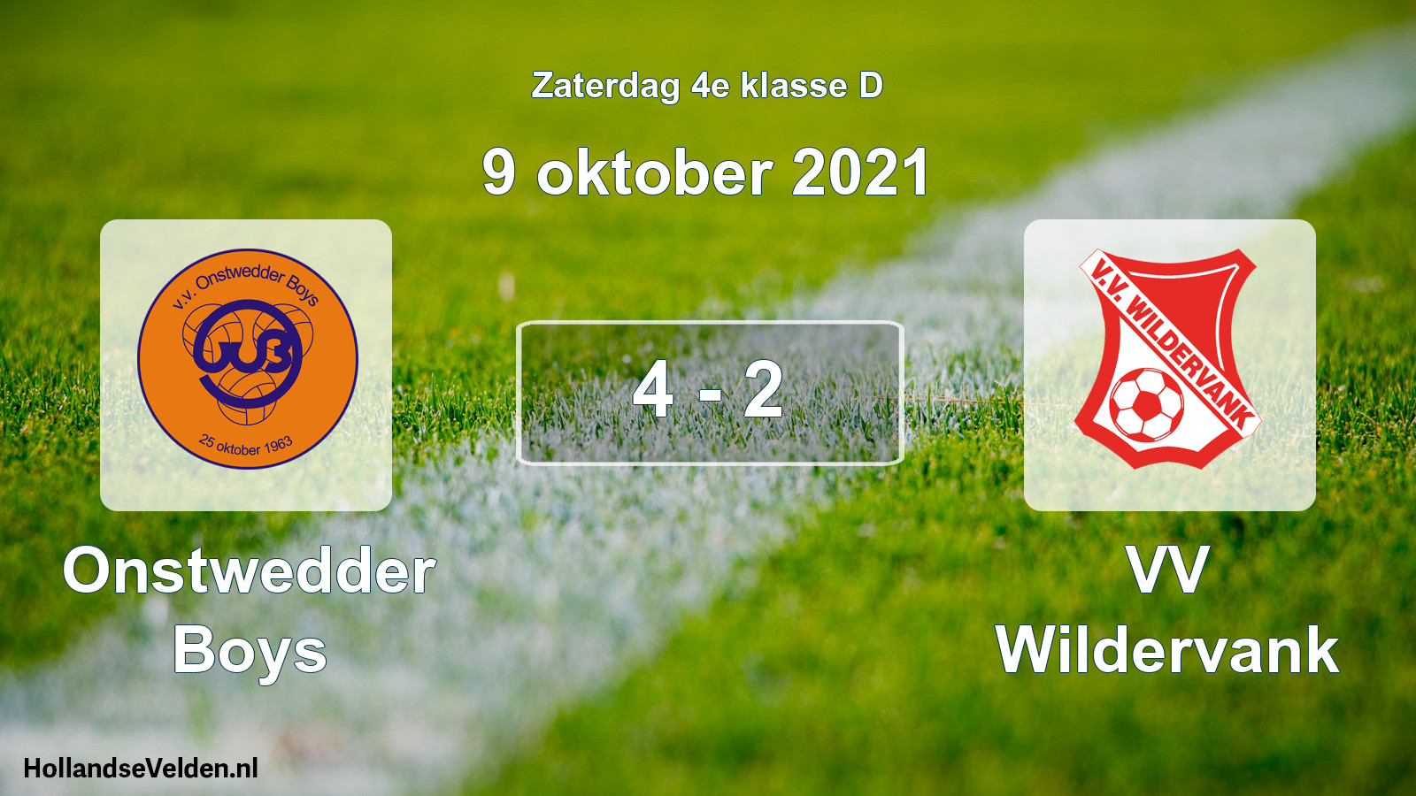 Total number of matches played: Onstwedder Boys - VV Wildervank 4 - 2 (9 October 2021)