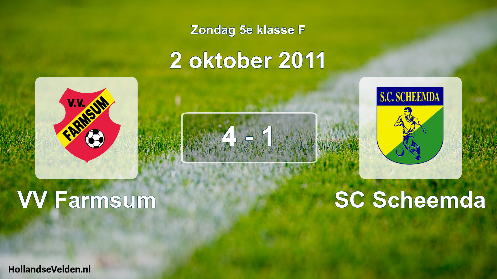 Total number of matches played: VV Farmsum - SC Scheemda 4 - 1 (2 October 2011)