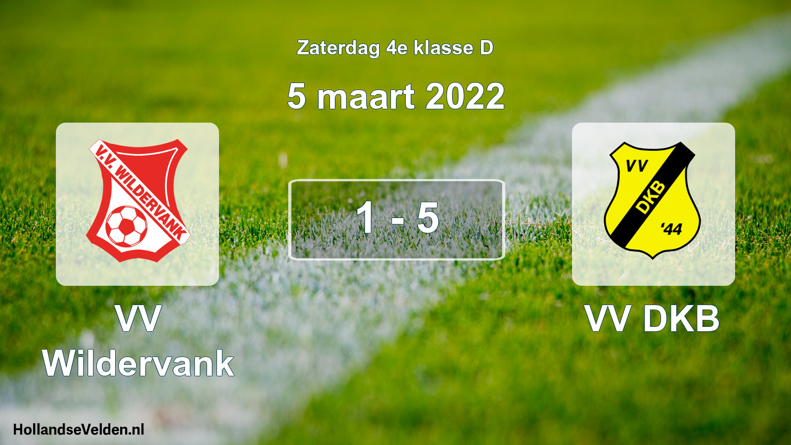 Total number of matches played: VV Wildervank - VV DKB 1 - 5 (5 March 2022)