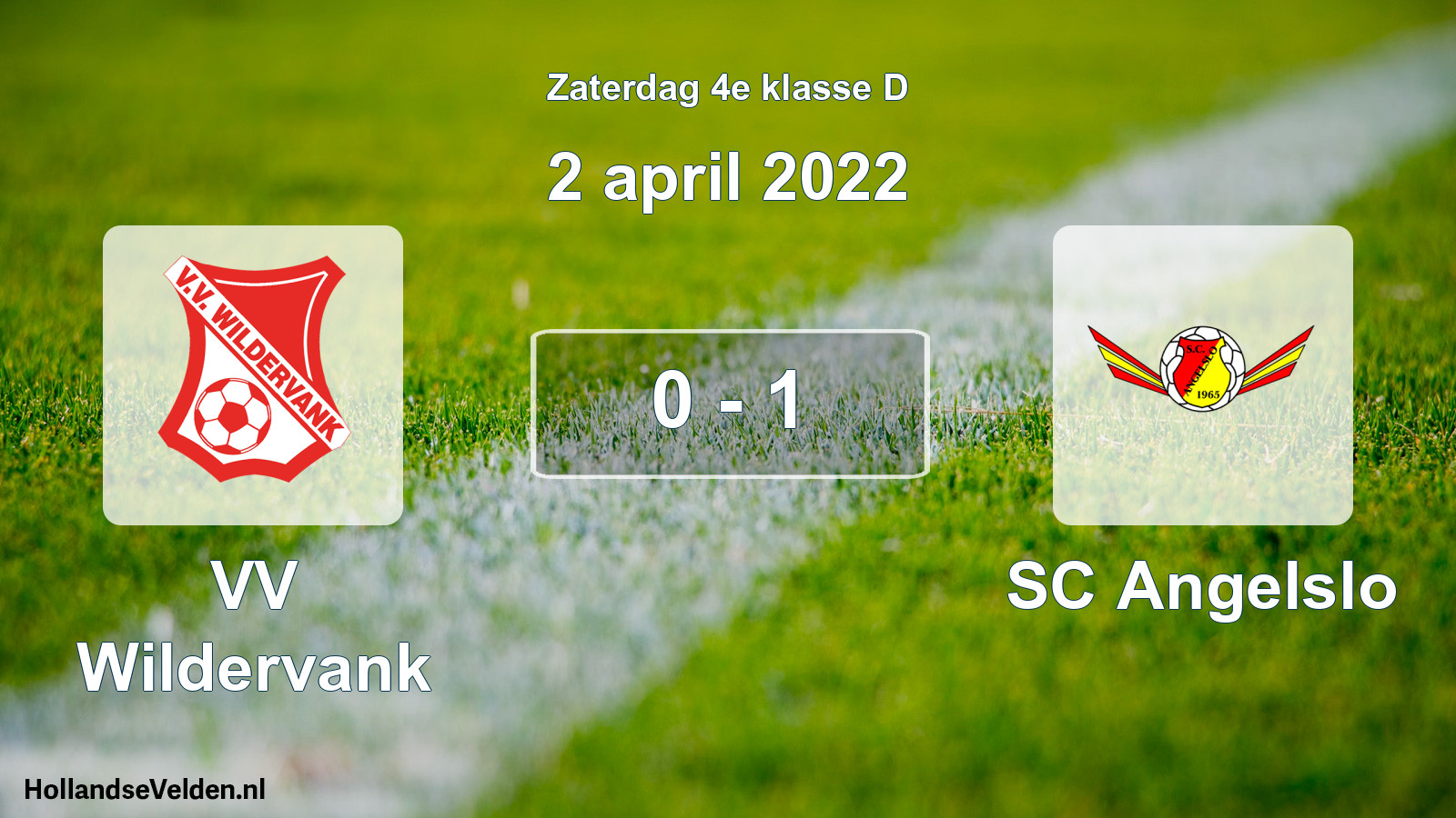Total number of matches played: VV Wildervank - SC Angelslo 0 - 1 (2 April 2022)
