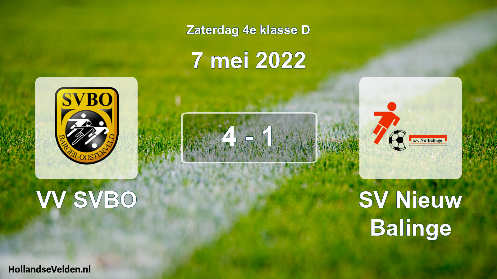Total number of matches played: VV SVBO - SV Nieuw Balinge 4 - 1 (7 May 2022)