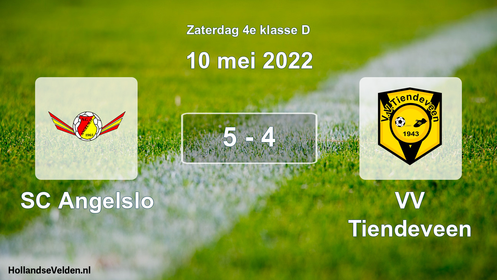 Total number of matches played: SC Angelslo - VV Tiendeveen 5 - 4 (10 May 2022)