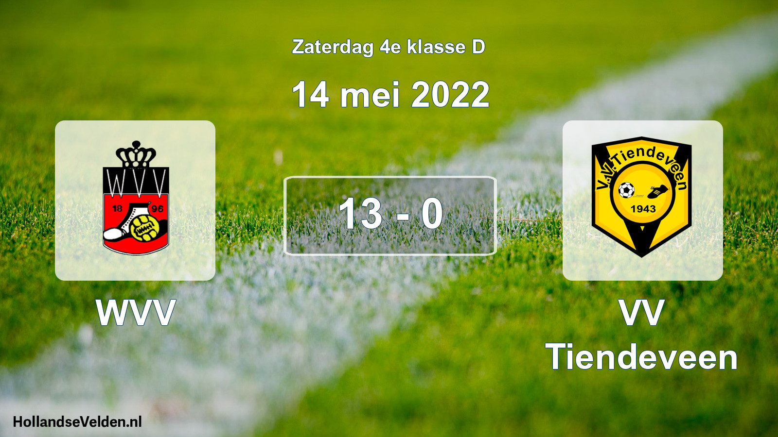 Total number of matches played: WVV - VV Tiendeveen 13 - 0 (14 May 2022)