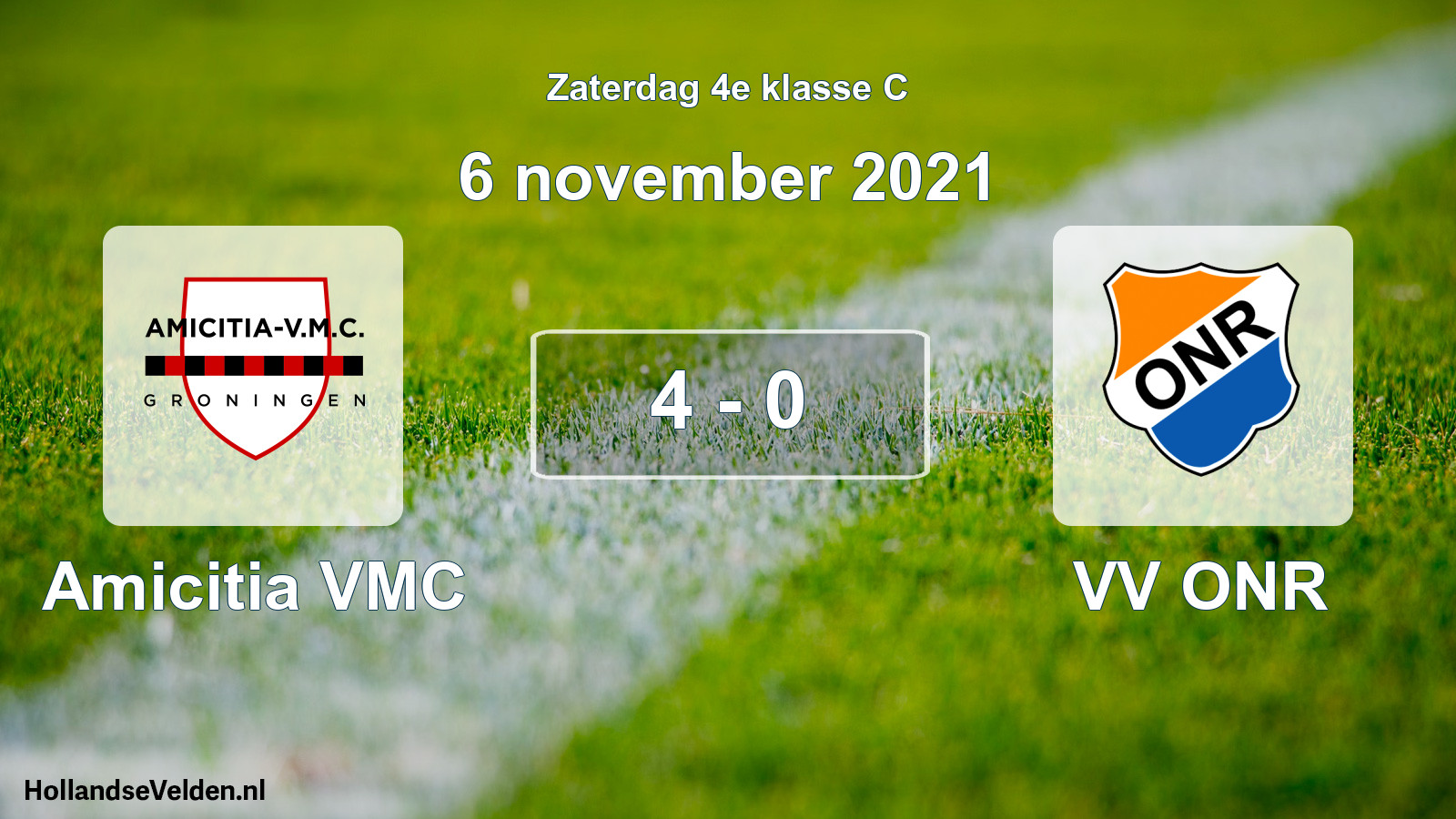 Total number of matches played: Amicitia VMC - VV ONR 4 - 0 (6 November 2021)