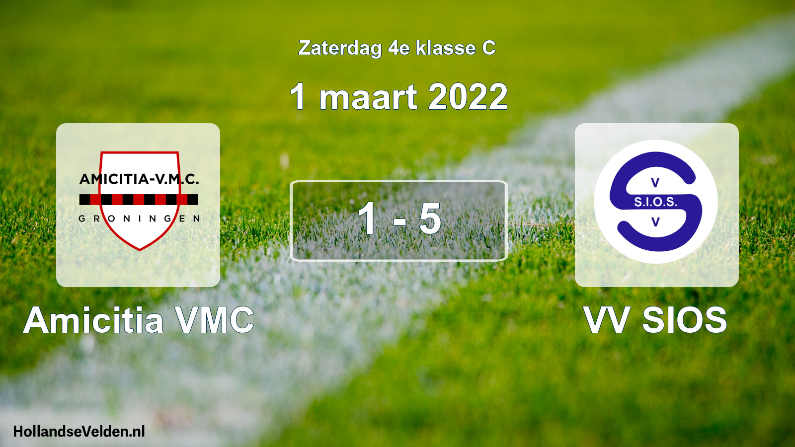 Total number of matches played: Amicitia VMC - VV SIOS 1 - 5 (1 March 2022)